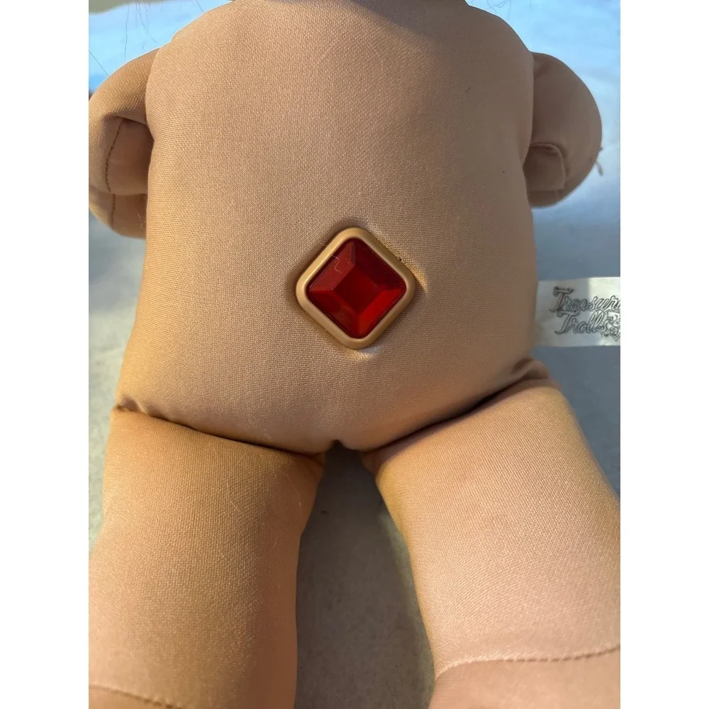 1991 Ace Novelty Treasure Trolls Doll Red Hair Big Eyes Gem Belly
